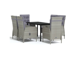 Garden Dining Set, Garden Dining Sets Vidaxl Cinzeto Rattan / Vime (140 Cm Table Length)