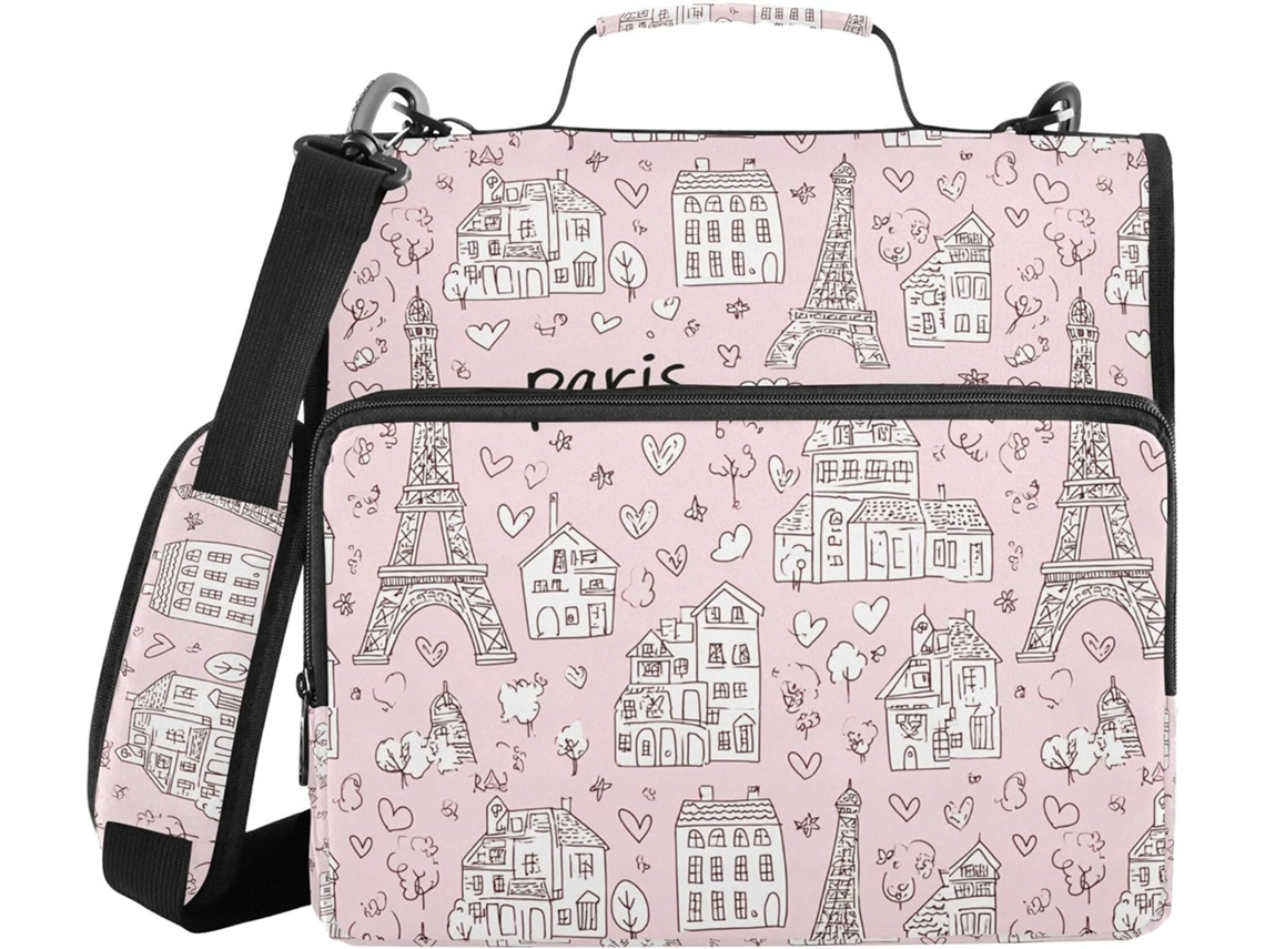 Pasta Organizadora De Escritório Com Alça Ombro, Vários Bolsos De 3, 8cm, 3 Estojos Em Formato De Sino, Pasta