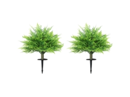 Arbustos Artificiais De Samambaia De Boston, Resistentes Aos Raios Uv, Com Suporte, Dois Arbustos Por Conjunto, 60 Cm De Altura, Adequados Para Jar...