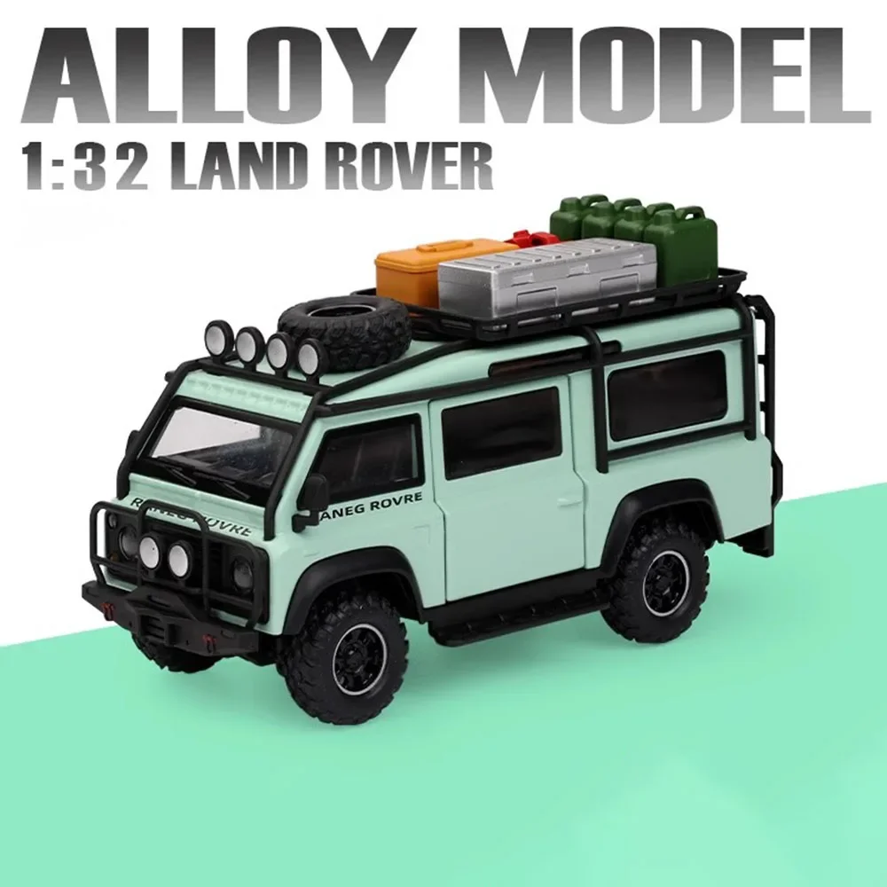 (verde) Miniatura De Carro Land Rover Defender Range Rover Na Escala 1:32, Com Efeitos Sonoros E Luminosos, Um Presente Para Crianças.