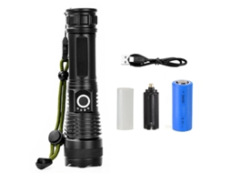 Lanterna Led Lanterna Led de 150.000 Lúmens Altos Ipx7 À Prova D'Água e 5 Modos Preto YIZHOOD