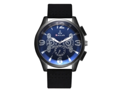 Relógio de Pulso Masculino Casual com Pulseira Pu e Diferencial Azul de Quartzo