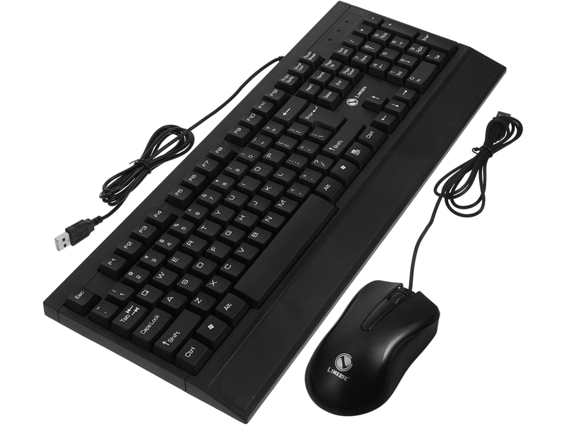 Lurelia Conjunto Teclado E Rato Usb, Com Fio, Ergonómico, Gaming, Impermeável, Compacto, Abs