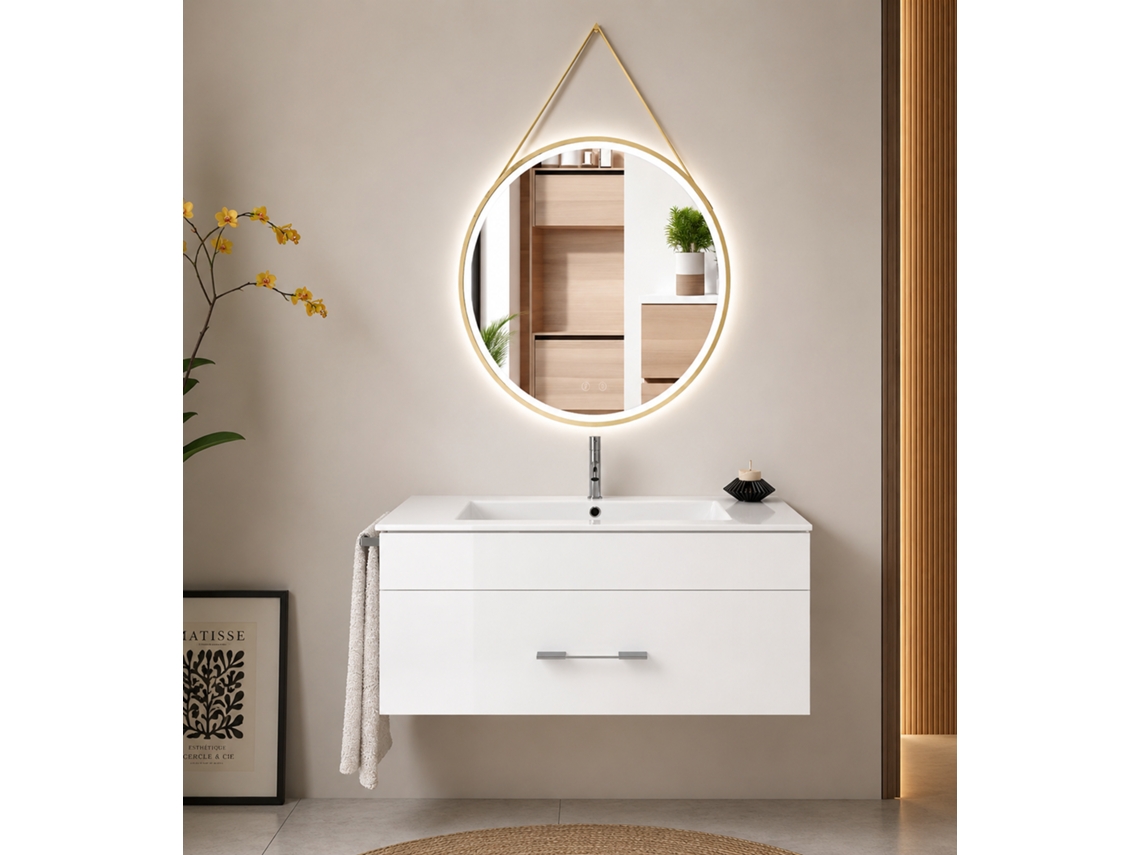 Móvel De Casa De Banho Com Lavatório Origenbath Florencia Sem Espelho 60x45 Cm Branco