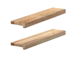vidaXL Soleiras da janela 2 pcs 70x15x2 cm carvalho maciço não tratado