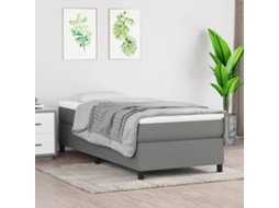 Vidaxl Estrutura De Cama Com Molas 80x200 Cm Tecido Cinzento-escuro