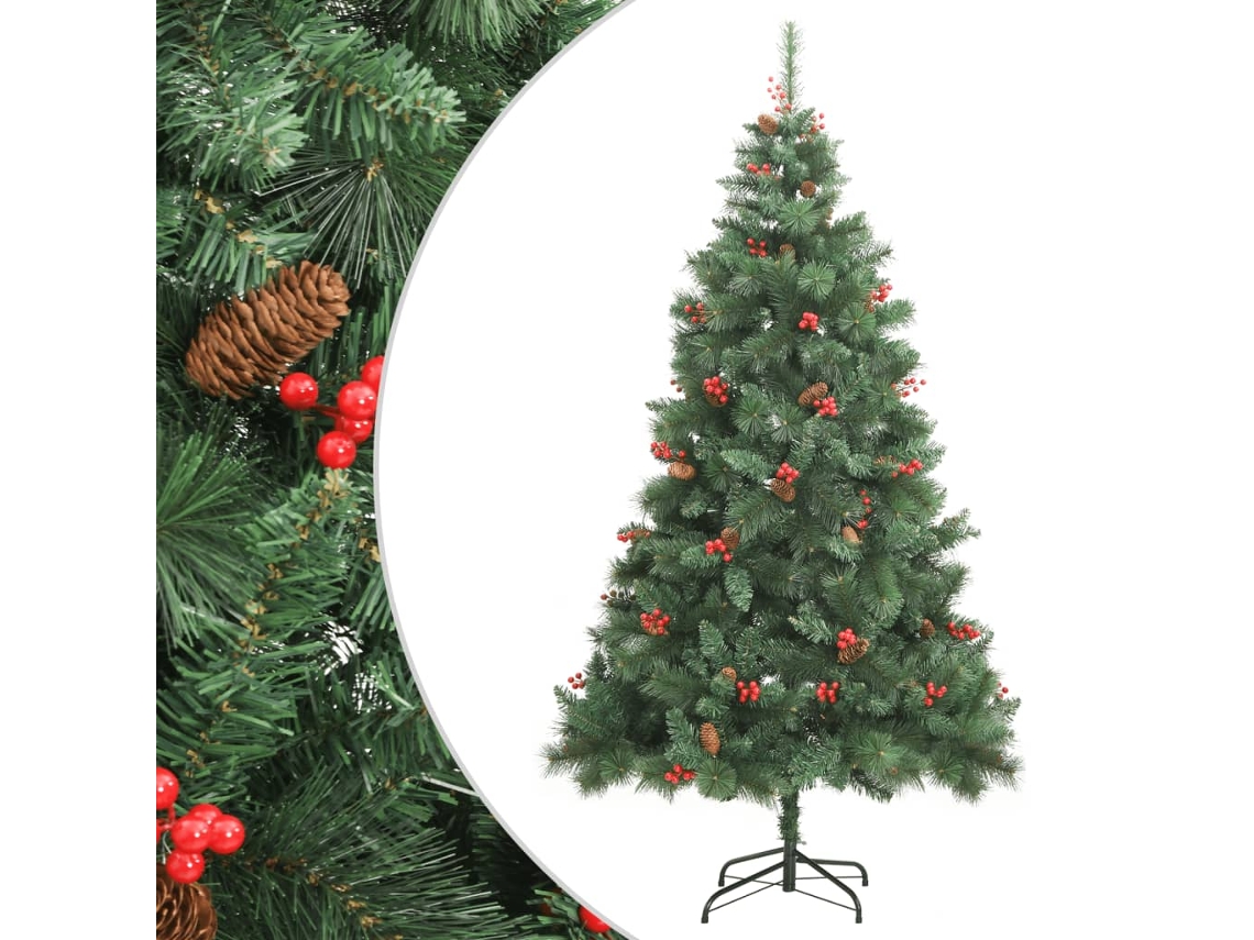 Artificial Hinged Christmas Tree, Artificial Hinged Christmas Trees Vidaxl Verde Pvc (240 Cm)