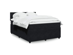Vidaxl Cama Com Molas/colchão 140x190 Cm Veludo Preto
