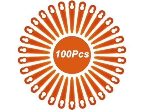 Pacote de 100 lâminas de reposição de plástico, compatíveis com Stihl Polycut 2-2, PolyCut 3-2, aparador de grama FSA 45 40080071000 AQSACOKIYA