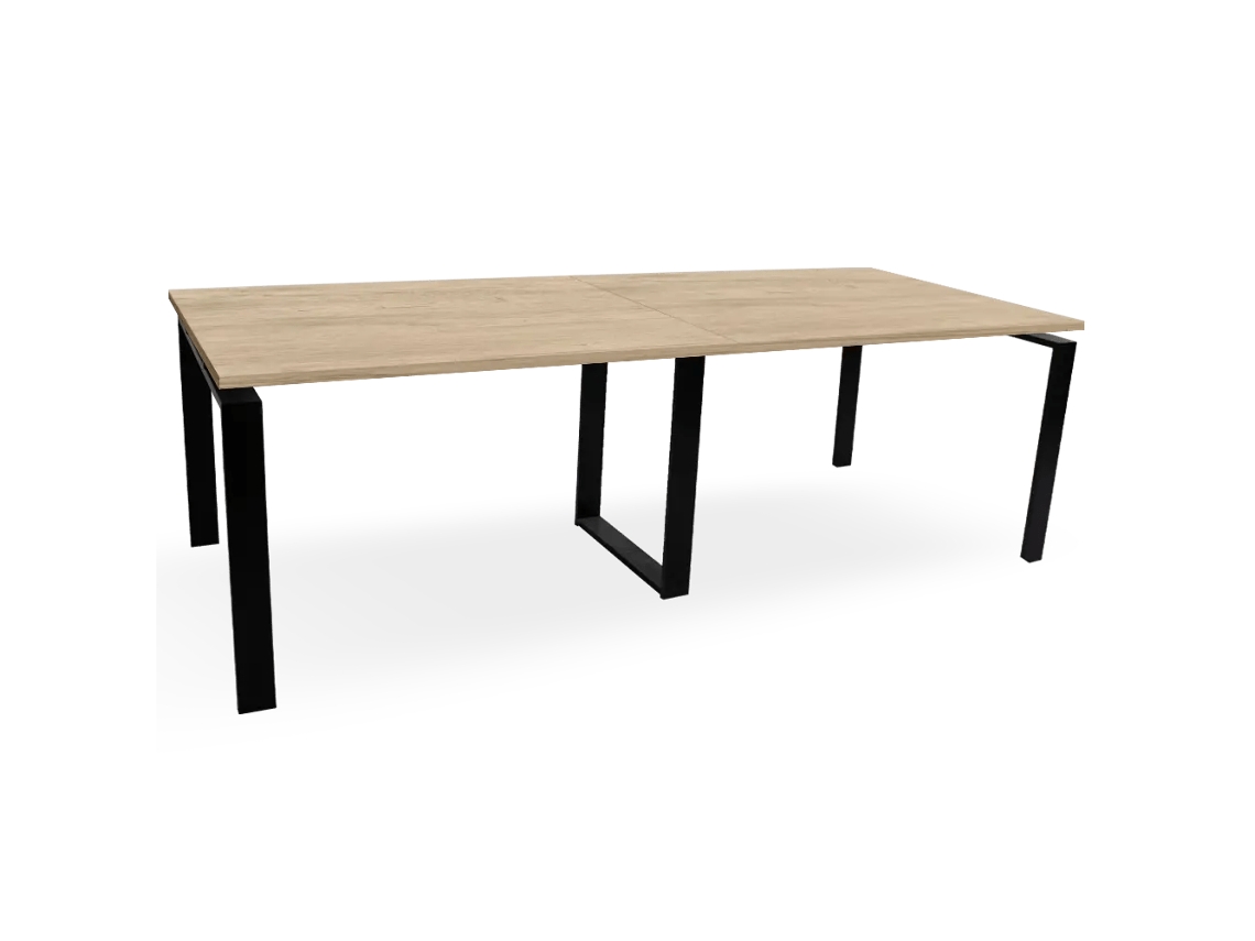 Mesa de Reunião. Estrutura metálica preta. 240x100cm. Carvalho. OFILIKE OFILIKE
