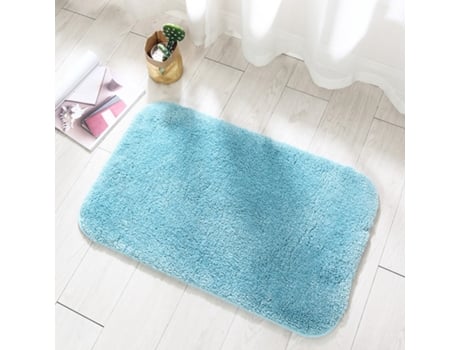 Tapetes de Banho Antiderrapantes Absorventes de Secagem Rápida para Decoração de Banheiro Azul Grosso EVELTEK 60x110cm