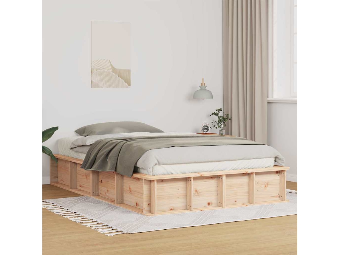 Vidaxl Estrutura Da Cama Castanho 140 X 190 Cm