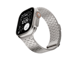 Bracelete para Apple Watch 46/49/45/44mm Aço Inoxidável com Fecho Magnético Duplo em Formato Y Cor Titânio XIAOMOYU