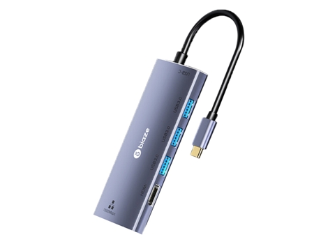 Adaptador BIAZE R27 6In1 Type-C a 3Usb3.0 Hdmi 1000Mbps Pd para Huawei Mate40/P50 S20