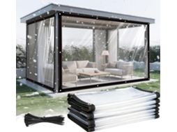 Waterproof Transparent Tarpaulin With Eyelets, Protective Cover For Garden Furniture, Suitable For Outdoor Use