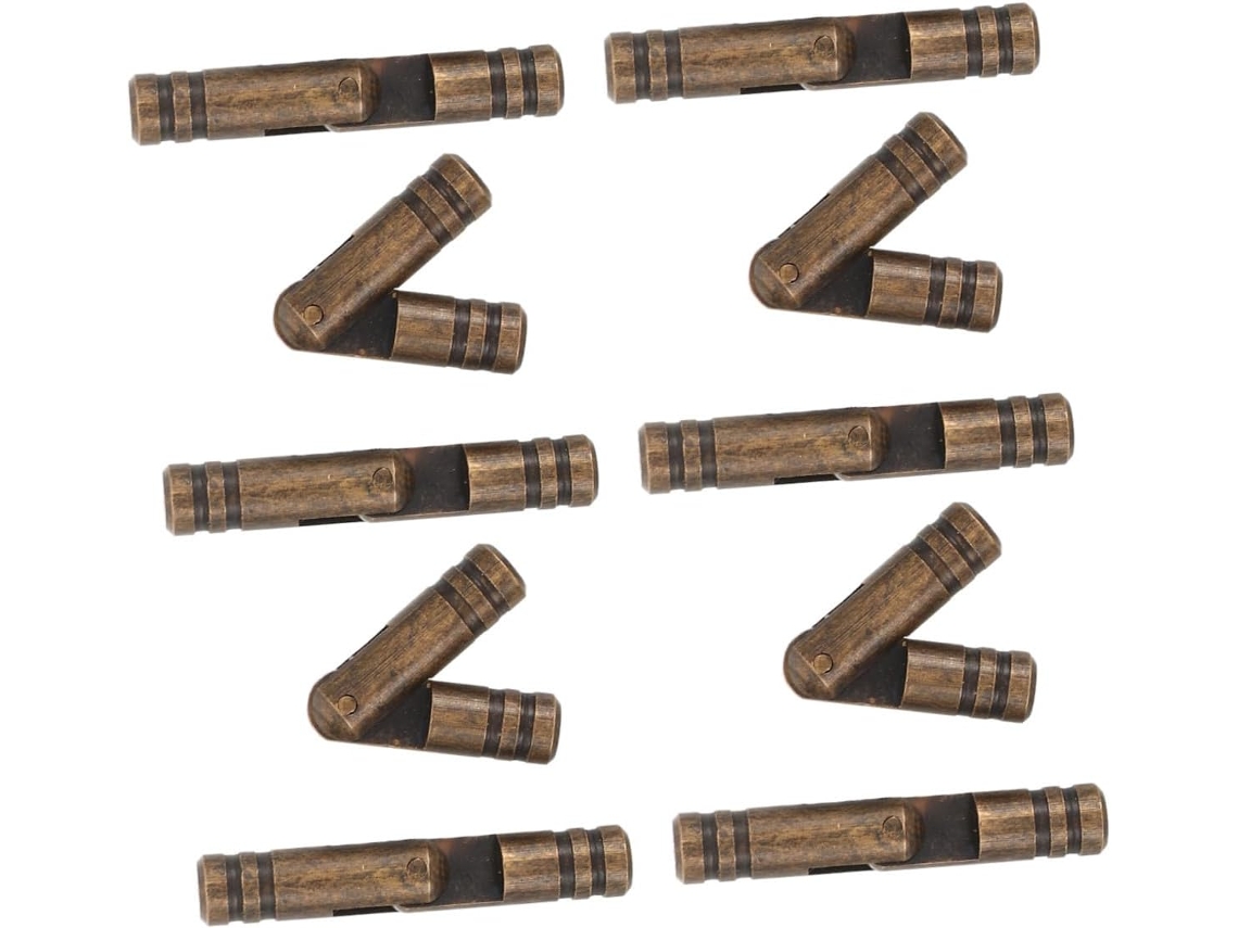 Conjunto De 10 Dobradiças Cilíndricas Latão Com Encaixe Oculto, Dobradiças Fixas Reforçadas Para Móveis, 5mm, Pretas