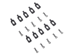 10 Peças Clips Pinos Corpo Rc Leves Resistentes Pinos R Curvos Para Axial 1/24 Scx24 Axi206000 Carro Rc Preto