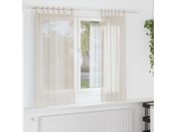 Vidaxl Cortinas De Voile Com Aba 2 Pcs Creme