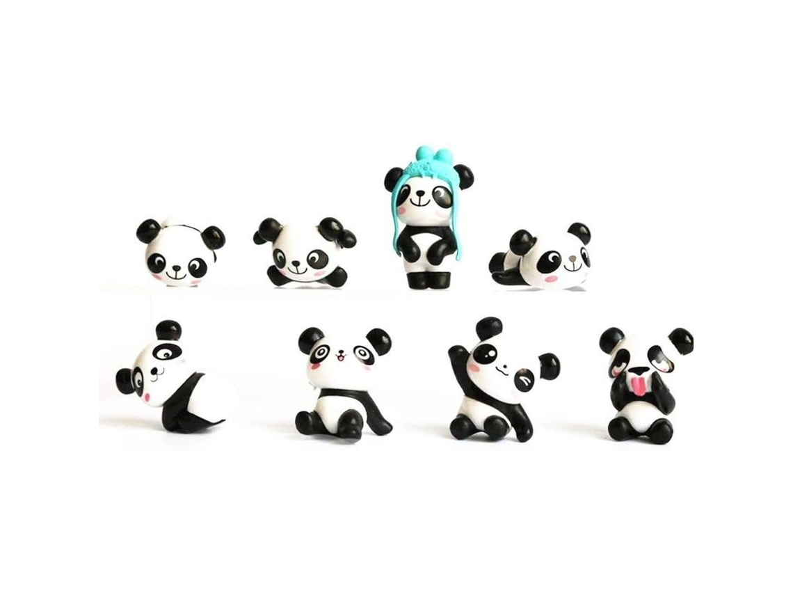 8 Peças (1 Conjunto) Figuras De Pandas Bonitos, Decoração De Bolo Brinquedos