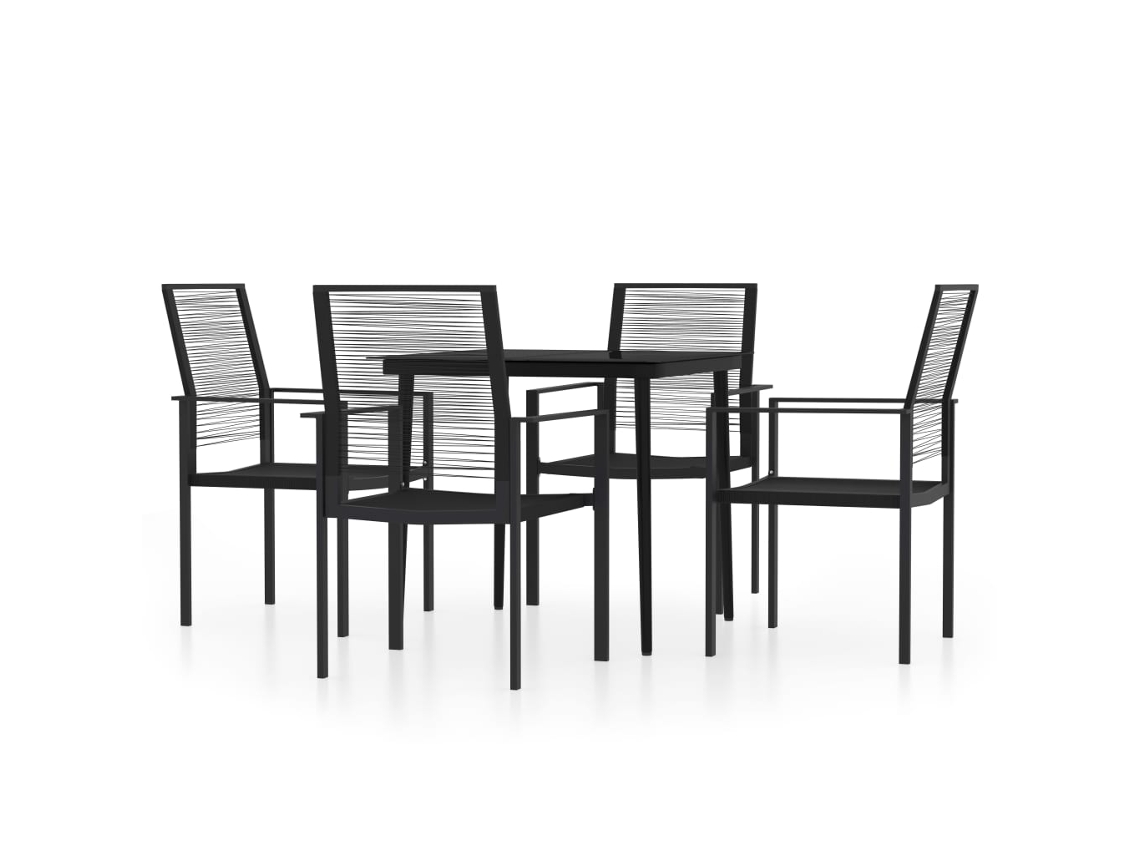 Maison Exclusive - 5 Pcs Conjunto De Jantar Para Jardim Preto