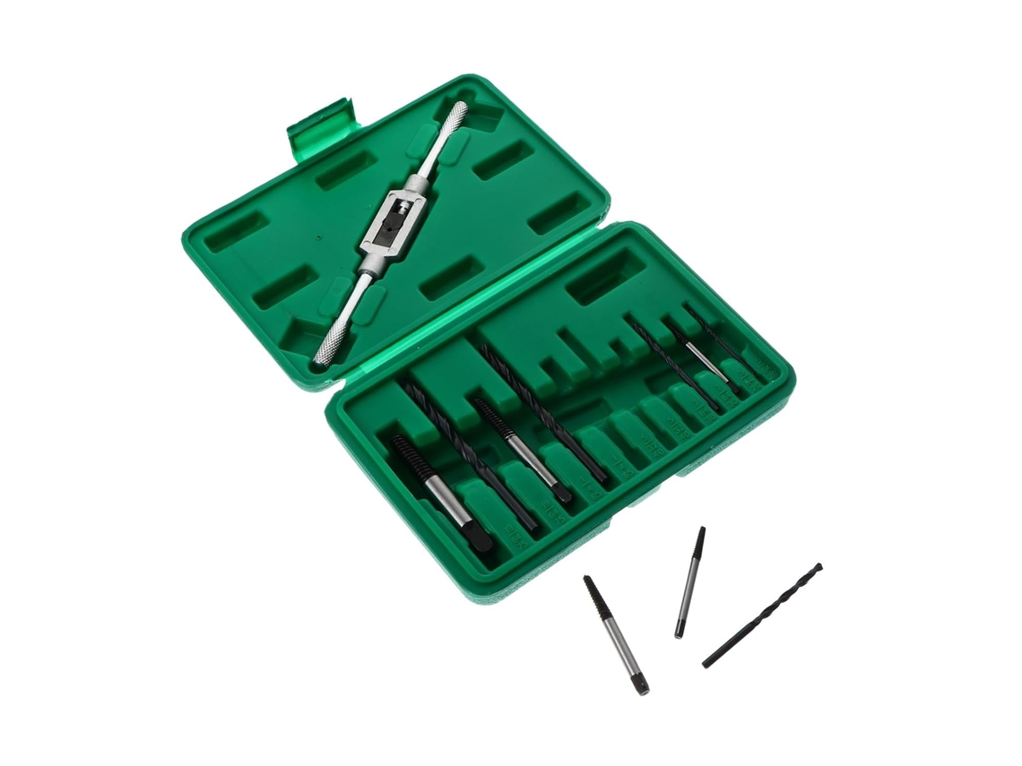 Kit Extrator De Parafusos Quebrados De 11 Peças Em Aço Rápido Com Tubo De Água Removível, Para Reparos Automotivos.