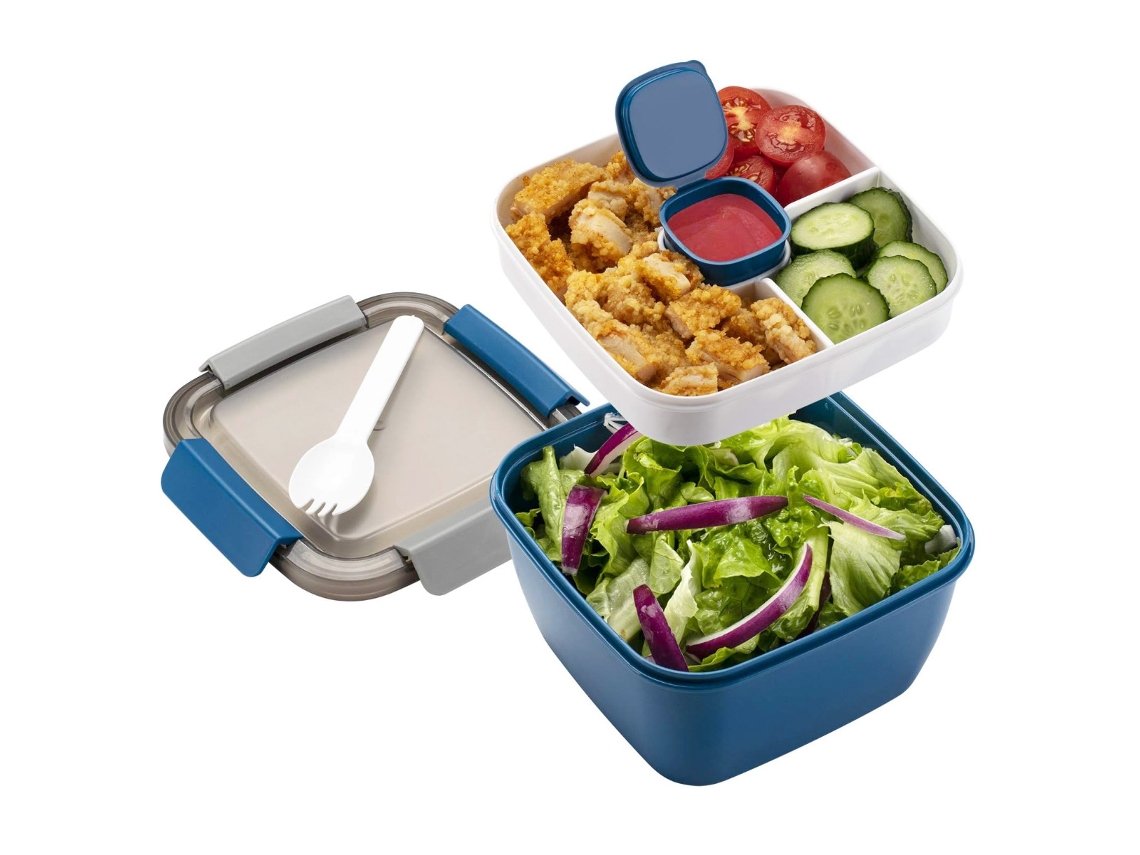 Recipiente para Salada com 3 Compartimentos para Molhos e Toppings NEVEANCE