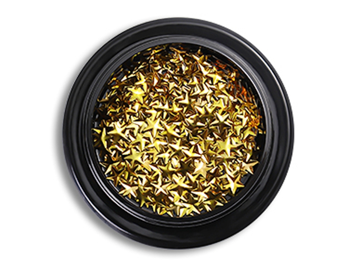 Adorno De Unha Com Lantejoulas De Glitter Irregulares Em Estrela De Cinco Pontas (4dourado) - 1 Caixa