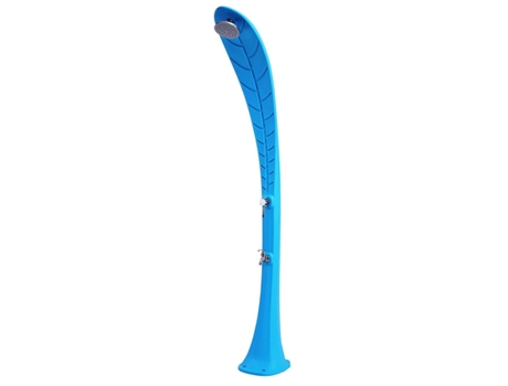 LEAFAGE Chuveiro exterior Folha Azul Polietileno Curvo Chuveiro Solar Aquecido Altura 220 cm Azul, Tanque 35L