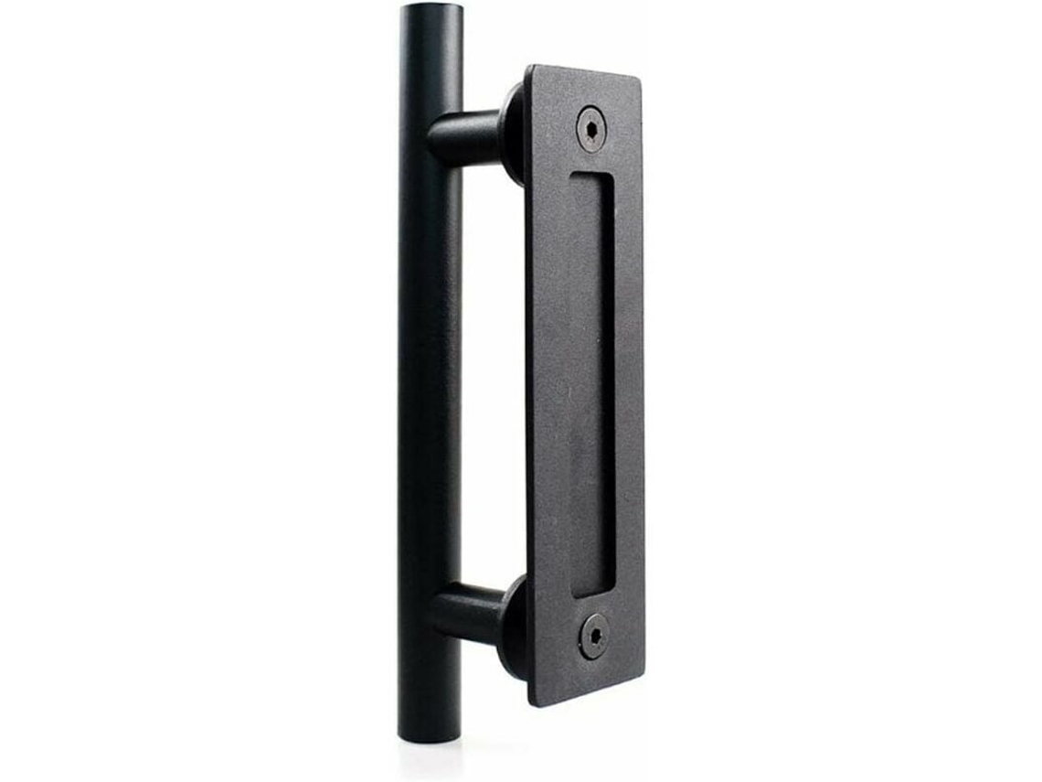 Puxador em Aço Carbono para Porta de Correr, Puxador Redondo Único para Porta de Correr, Preto, 30 Cm BRILVIBERA
