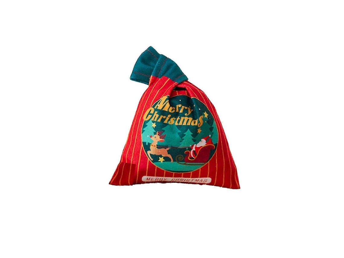 Saco De Presente De Natal Com Cordão Em Malha