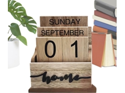 Calendário de Mesa Madeira, Multiuso, para e Perpétuo Retrô Reutilizável Quartos, Decorativo Casa Trabalho. CHABERLU