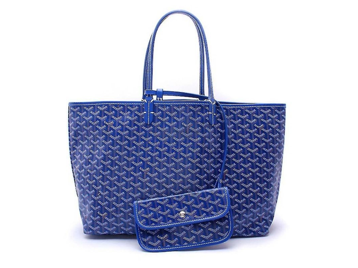 Bolsa Tote De Couro Pu Para Mulher Portátil De Grande Capacidade Impermeável Com Bolsos Para Praia Azul