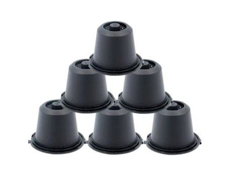 Cápsulas Recarregáveis Nespresso Htowsn 6x Negras Utilizáveis 30 A 50 Vezes Cilíndricas Plástico
