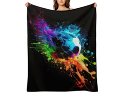 Manta com Estampa de Futebol em Aqu 150x200 Cm para Mulheres