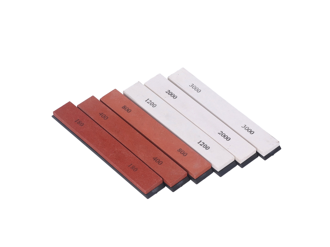 Conjunto de 6 pedras de afiar para facas com grãos de 180 a 3000.