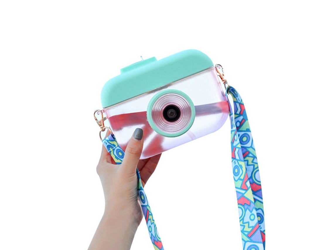Garrafa Infantil Câmera 400ml com Palito e Cinto Ajustável