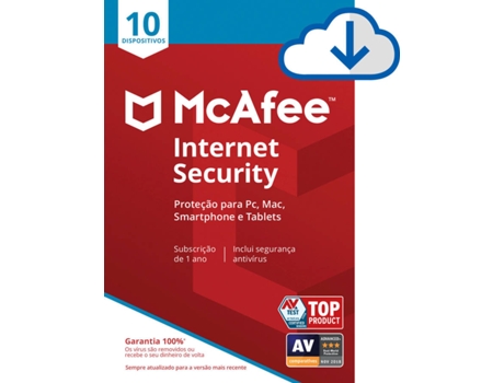 Software MCAFEE Internet Security (10 Dispositivos - 1 ano - PC, Mac, Smartphone e Tablet - Formato Digital)