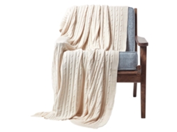 Homescapes Cable Knit Natural Throw 150x200 Cm