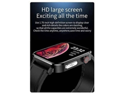 E86 Smartwatch Pulseira Inteligente Temperatura Corporal Ecg Pressão Sanguínea Pedômetro Frequência Cardíaca Sono Preto Yizhood