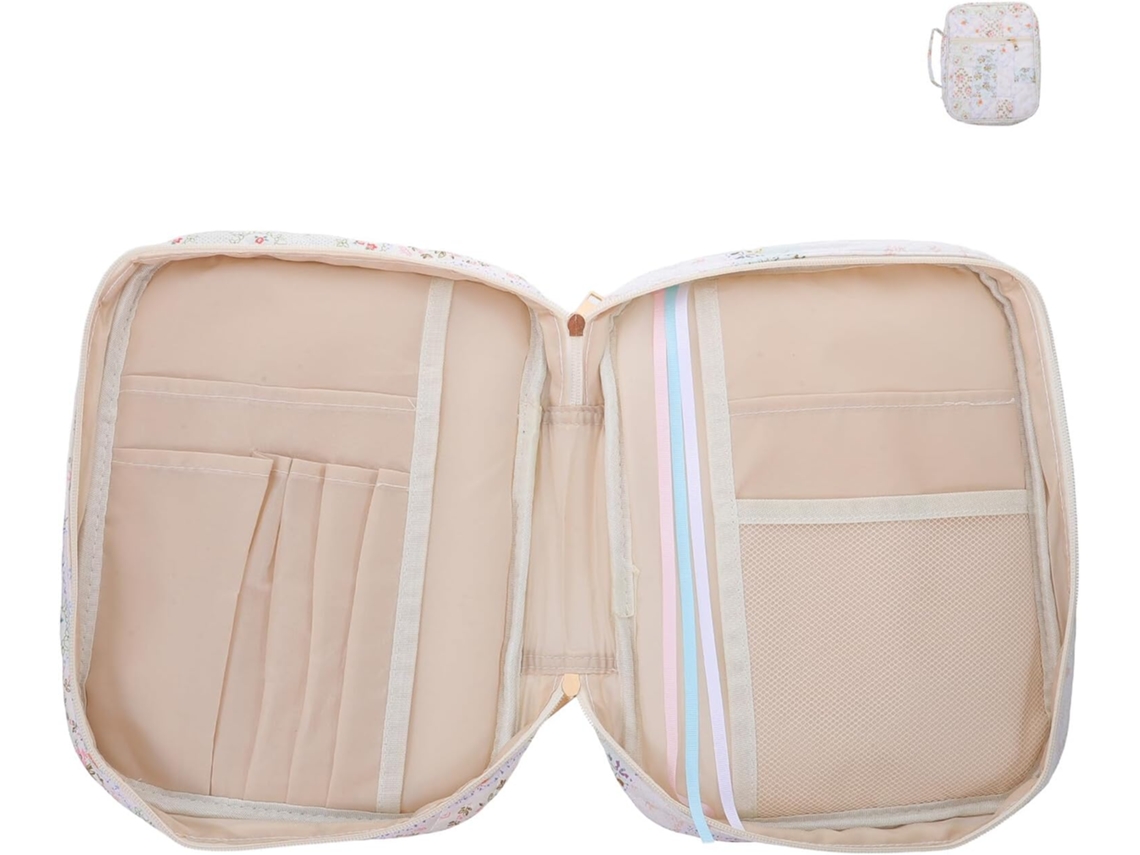 Bolsa para Bíblia Feminina com Altura Resistente, Organizador para Livros Religiosos de 28cm, Compartimento Interno com Outras Bolsas