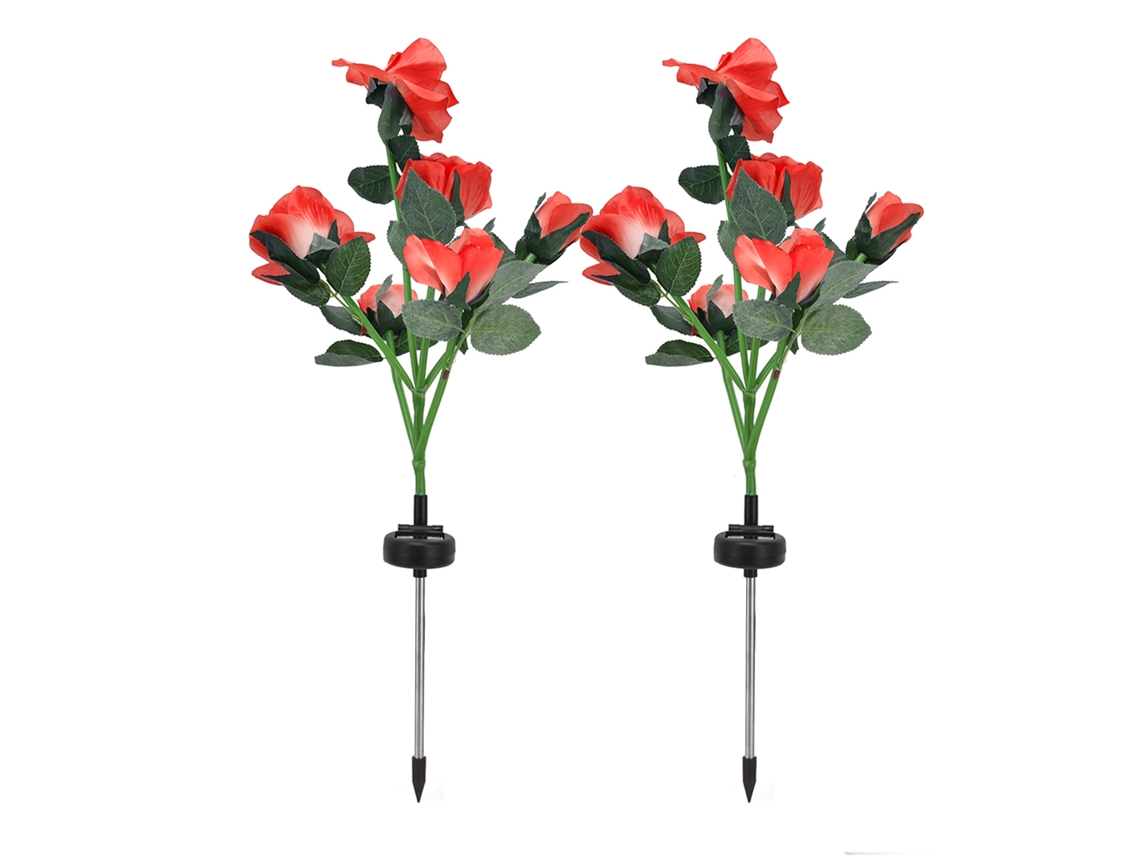 Luzes Solares Em Forma De Rosa Com Led À Prova D'água - Decoração De Jardim Com Laxiscreed