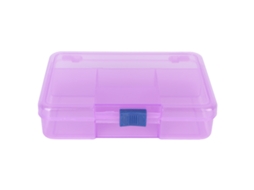 Organizador De Caixa Com Grade E Fecho Deslizante Roxo, 5 Compartimentos Para Anéis, Brincos E Unhas Postiças
