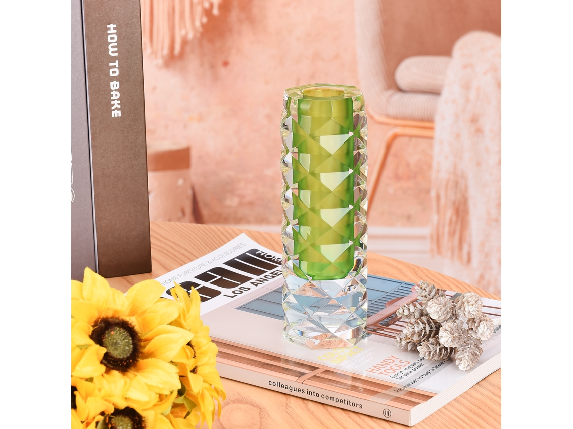 Vaso Acrílico Eoocoo Com Textura De Cristal E Formato De Diamante