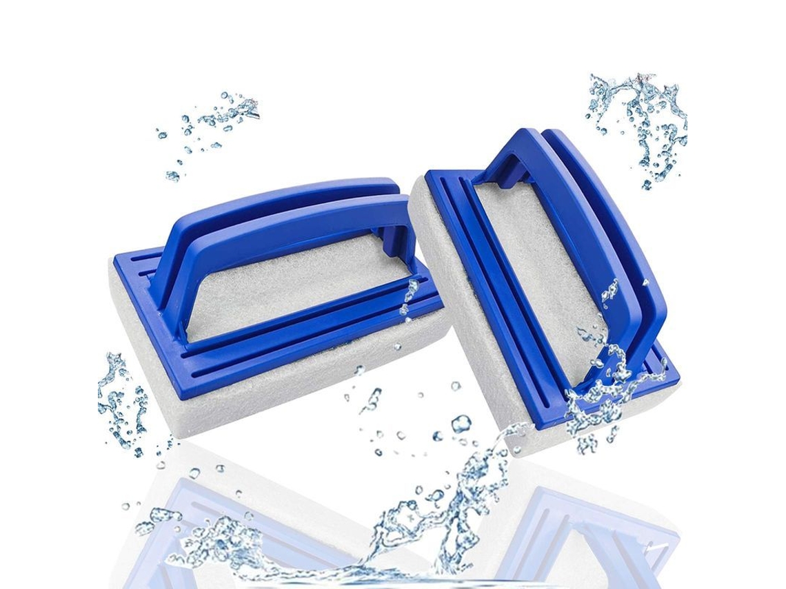 Ferramentas de limpeza de piscina: esponja com cabo para paredes de piscinas e spas, 2 peças | S/MARCA