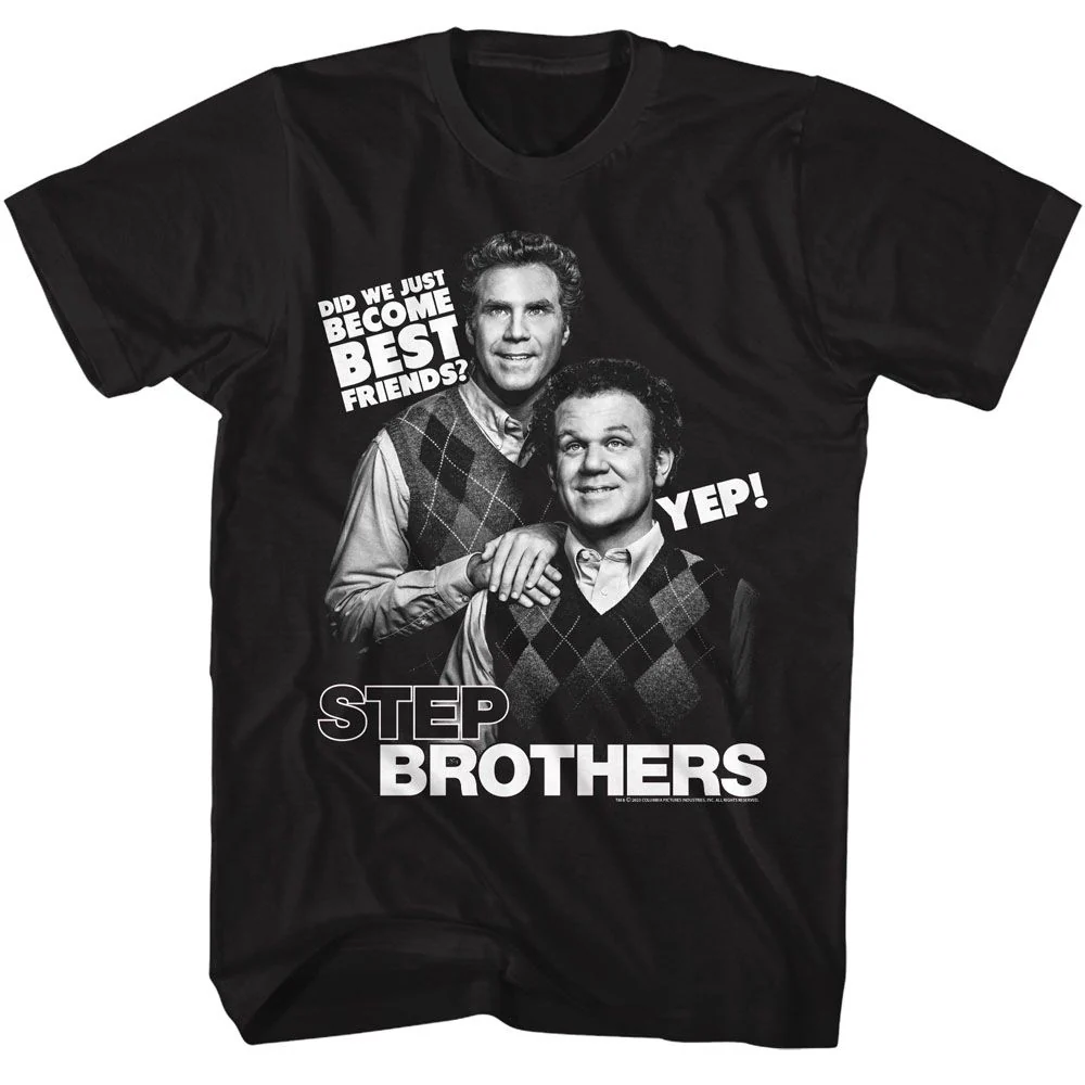 Rockinstone Step Brothers Movie Best Friends Quote Black Adult T-shirt Size:m