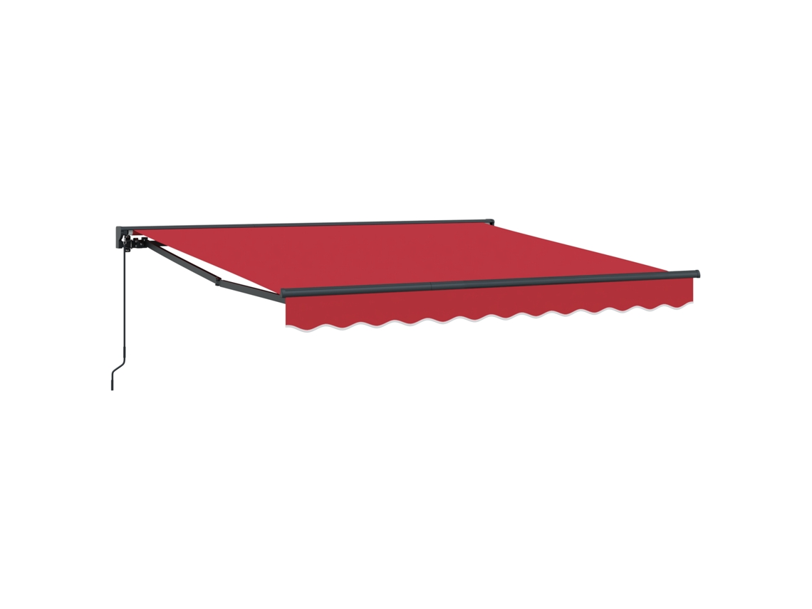 Conjunto 1 Toldo Retrátil Vidaxl Vermelho Alumínio (350 X 250 Cm)
