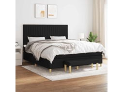 Vidaxl Cama Com Molas/colchão 160x200 Cm Tecido Preto