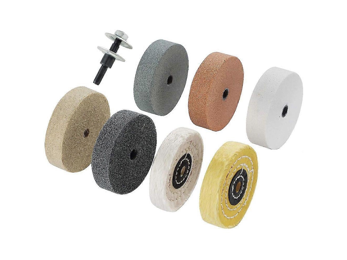 Kit de Polimento 3 Polegadas, para Polidora/ Esmerilhadeira de Bancada, Furo para Disco de Polimento 3/8 Polegada, Drillcjy BRILVIBERA