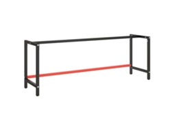 Vidaxl Estrutura P/ Bancada 220x57x79 Cm Metal Preto E Vermelho Mate