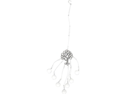 Pingente Decorativo Cristal Prateada Design Árvore Acessório Pendurar Metálica Decoração Jardim Presente GOKOCO